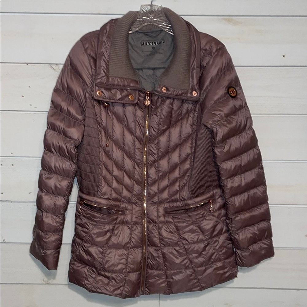 Bernardo Women's Quilted Puffer Coat in Mauve